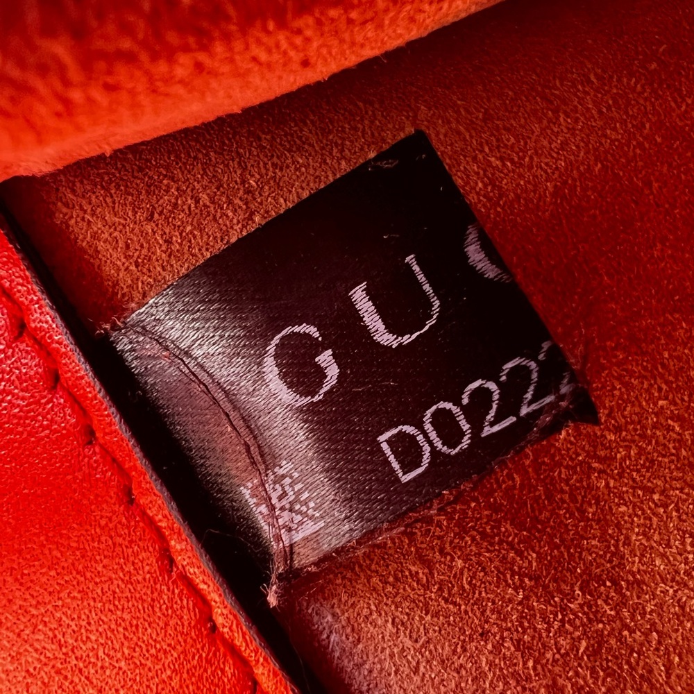 GUCCI Sylvie Bold Orange Wristlet/Shoulder Bag Authentic - Picture 14 of 17